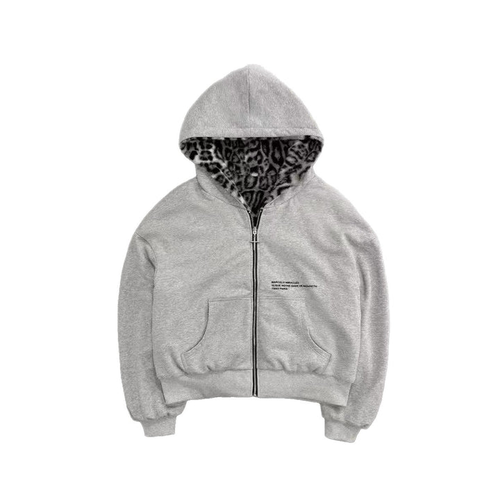 Unisex nan gefütterte Kapuzenjacke kurz geschnitten mit Kreuz-Reißverschluss Echo Archiv