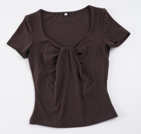Damen figurbetontes T-Shirt mit Knotendetail Echo Archiv