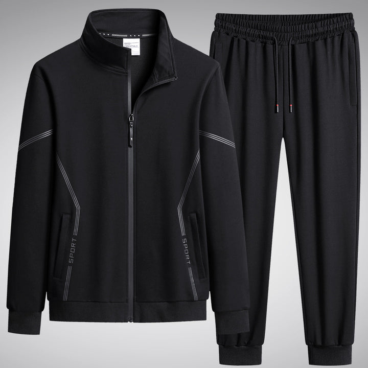 Men's performance zip-front track jacket and tapered jogger set – Marzano
