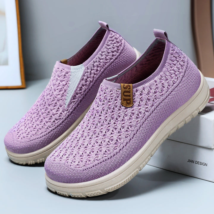Damen nan gestrickter Slip-On Komfort-Sneaker mit elastischem Einstieg, atmungsaktivem 3D-Strick und gedämpfter EVA-Laufsohle Echo Archiv