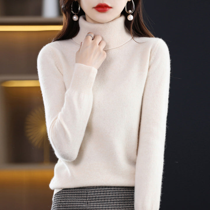 Damen Schmal geschnittener Rollkragenpullover aus kaschmirähnlichem Feinstrick mit softem Flor Echoarchiv