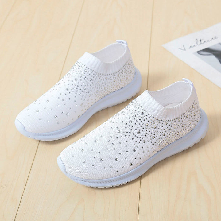Damen Elastischer Slip-On Strick-Sneaker mit Strassbesatz Echo Archiv