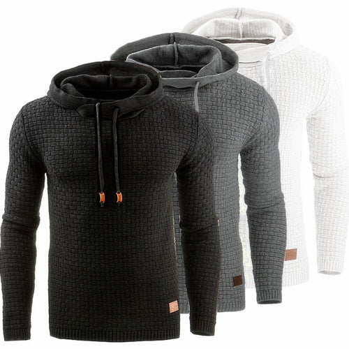 Herren Strickpullover mit strukturierter Oberfläche und integrierter Kapuze Echoarchiv