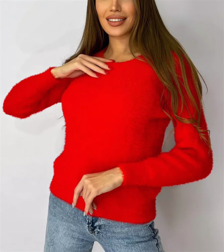Damen Flauschiger Modischer Pullover Echoarchiv