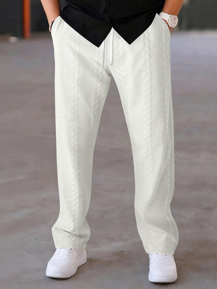 Herren Freizeit-Hose mit innovativem Textilmuster und elastischem Bund Echoarchiv