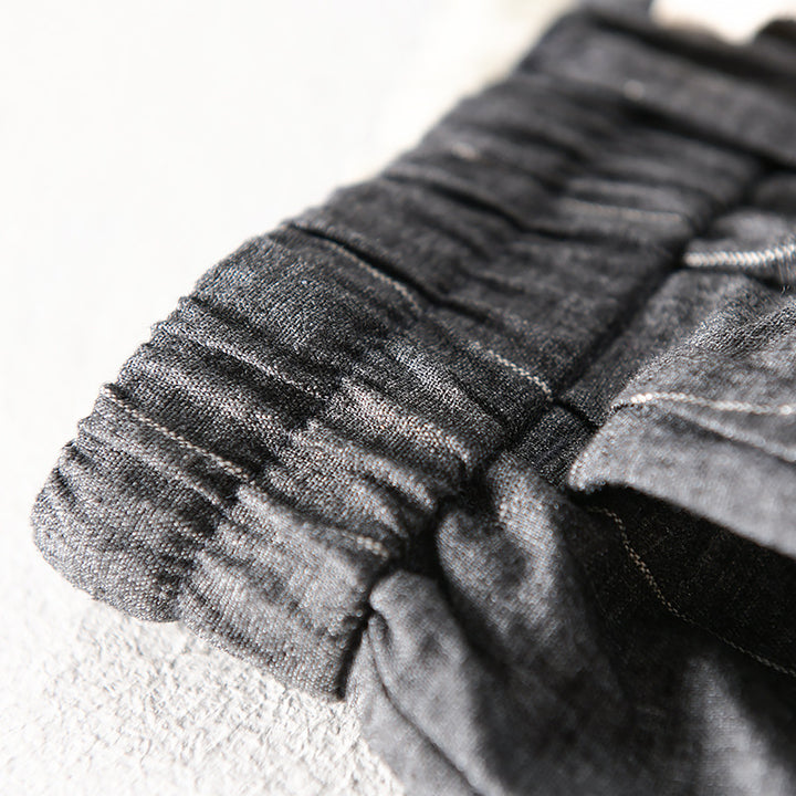 Herren lässige Hose mit elastischem Bund und Kordel schmal zulaufend Nadelstreifenoptik Echoarchiv