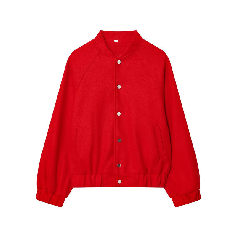 Damen Cropped Blousonjacke im Bomberstil mit Stehkragen, Druckknopfleiste und taillierendem Gummizug Echo Archiv