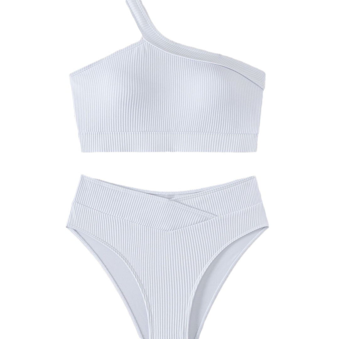 Damen Sport-Bikini mit asymmetrischem Oberteil und hohem Bund Echo Archiv