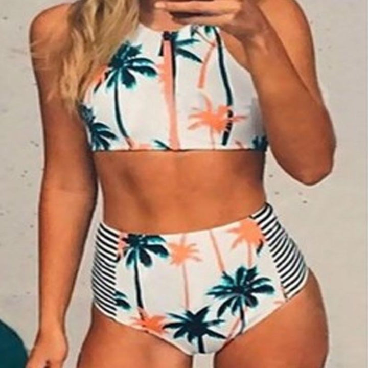 Damen Crop-Top Bikini mit hohem Taillen-Slip Echo Archiv