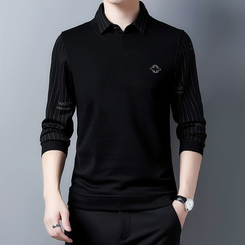 Herren elegantes Sweatshirt mit Hemdkragen Echoarchiv