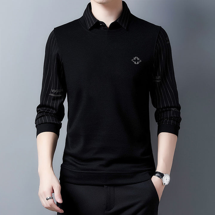 Herren elegantes Sweatshirt mit Hemdkragen Echoarchiv