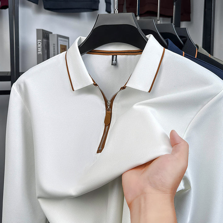 Herren sportliches Poloshirt mit modernem Reißverschluss und atmungsaktiven Eigenschaften Echoarchiv