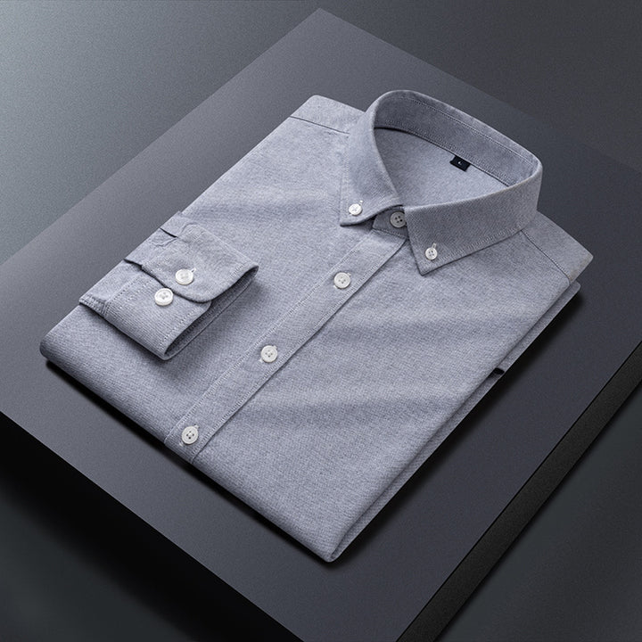 Herren Klassisches Baumwollhemd mit Button-Down-Kragen und praktischen Taschen Echoarchiv