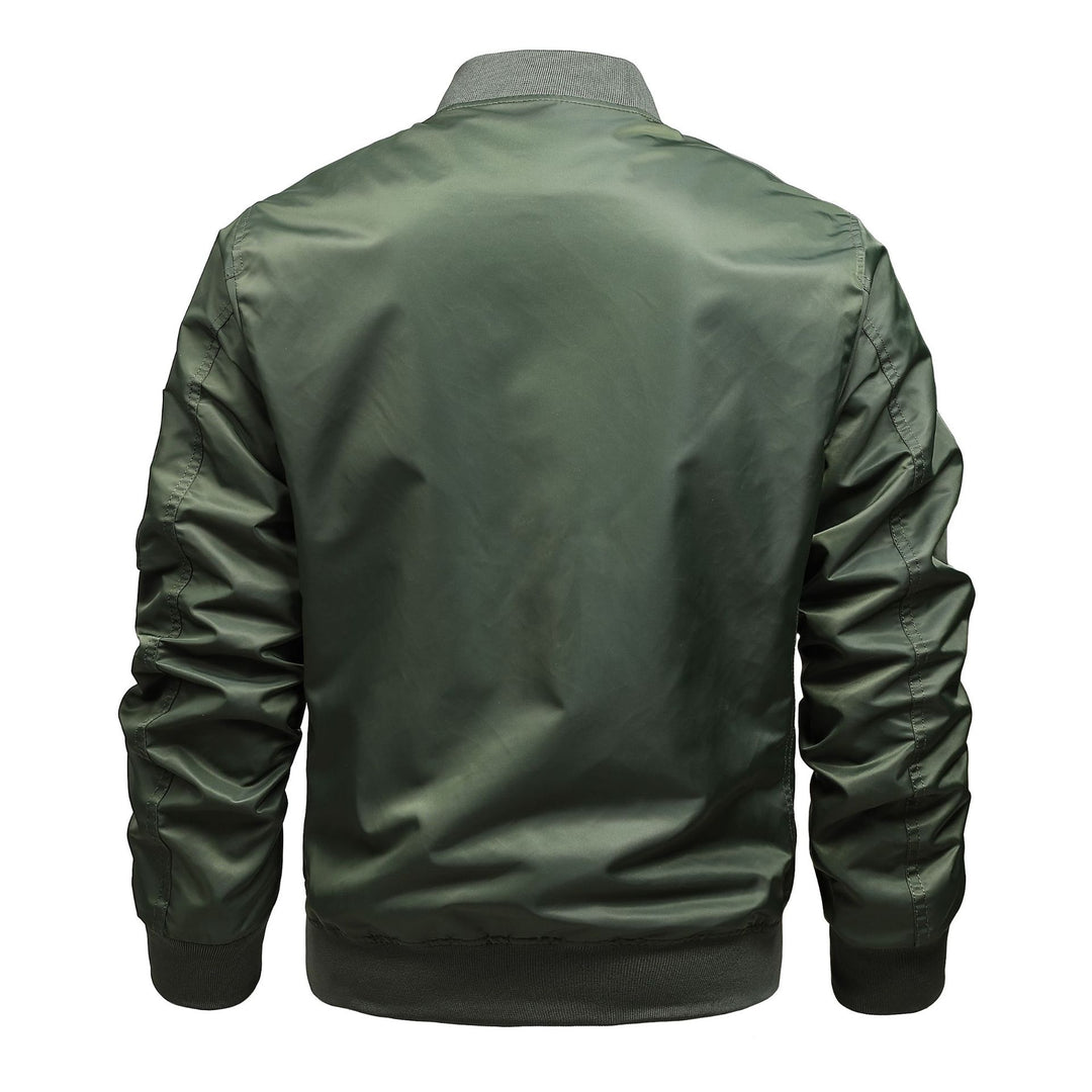 Herren Bomberjacke im MA-1 Stil mit Ärmel-Utilitytasche und kontrastierendem Futter – Brevano