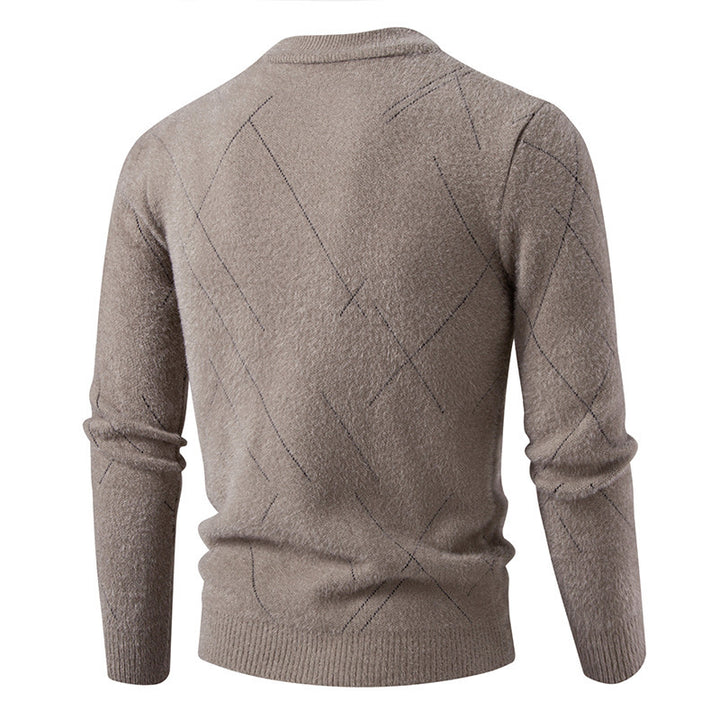 Herren Feiner Strickpullover mit modernem Zopfmuster Echoarchiv