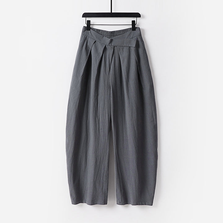 Damen Hochgeschnittene Culotte-Hose mit Bundfalten und elastischem Taillenbund Echoarchiv