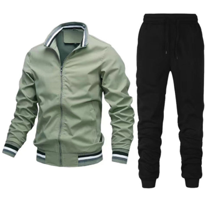 Herren sportlicher Freizeit Trainingsanzug Set mit Bomberjacke und elastischer Jogginghose – Cavarno