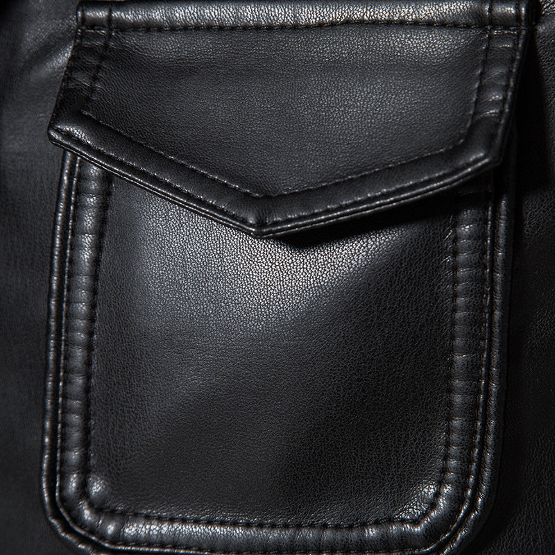 Herren modische Kunstlederjacke mit praktischen Taschen und modernem Schnitt Echoarchiv