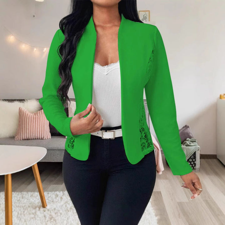 Damen elegante Blazerjacke mit Spitzenakzenten Echoarchiv