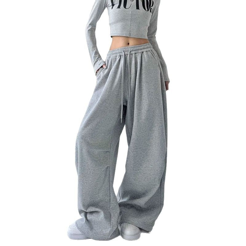 Damen weite Jogginghose mit extra weitem Bein und Kordelzugbund aus French Terry – Avélisse