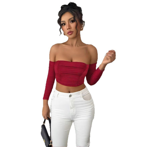 Damen Top mit schulterfreiem Design und raffinierter Raffung Echo Archiv
