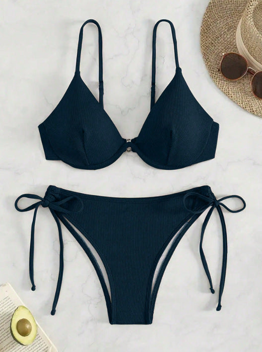 Damen Triangel-Bikini mit verstellbaren Trägern und Seitenschnürungen Echo Archiv