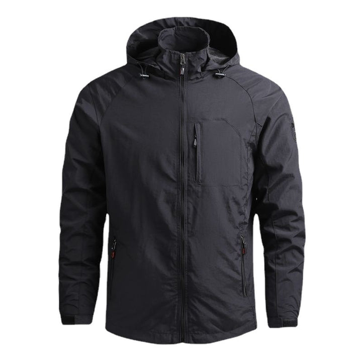 Herren Leichte wind- und wasserabweisende Fieldjacke mit Kapuze und funktionaler Brusttasche – Taviero