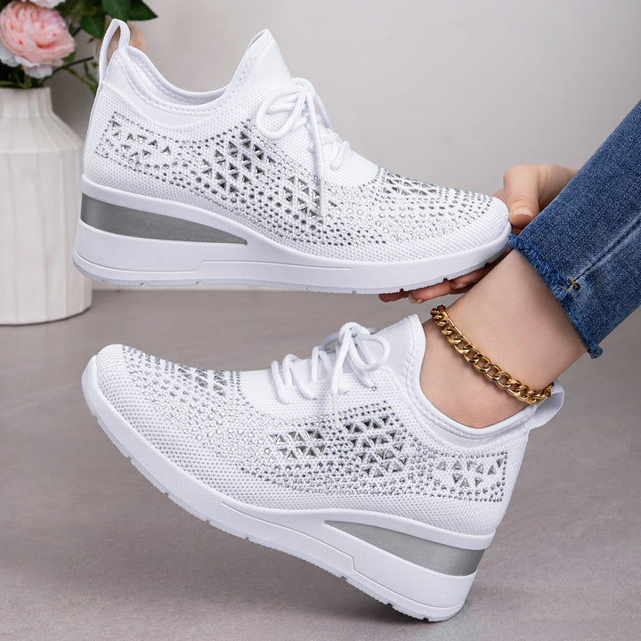 Damen Sportliche Sneakers mit Strass-Applikationen und atmungsaktivem Obermaterial Echo Archiv