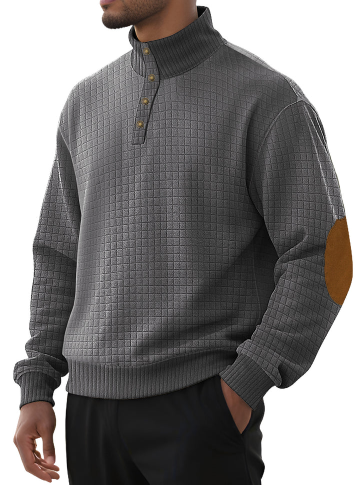Herren Pullover mit strukturiertem Design und Knopfleiste Echoarchiv
