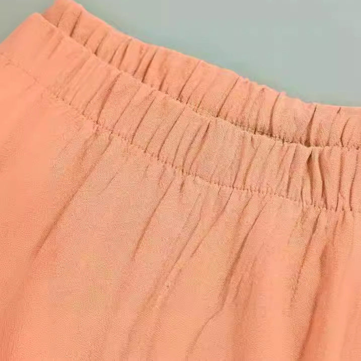 Damen Weite Culotte-Hose mit überlappendem Tulpen-Saum und elastischem Bund – Avérine