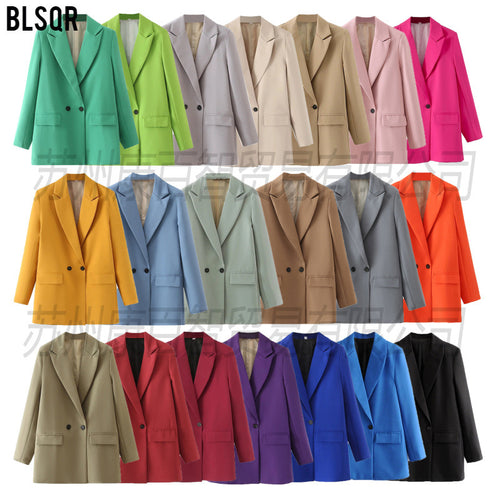 Damen Langer Oversize-Blazer mit markantem Revers, Pattentaschen und leichter Schulterpolsterung Echo Archiv