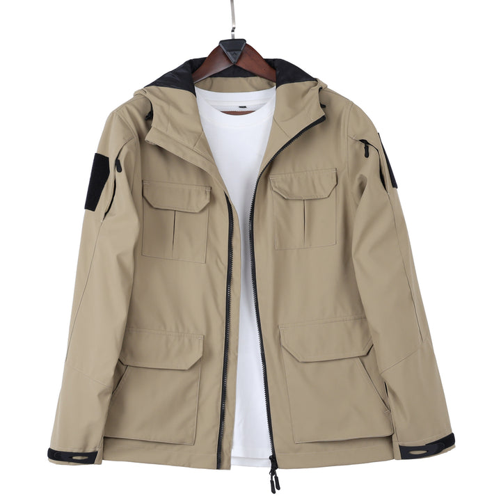 Herren  Kapuzen-Feldjacke mit Mehrfach-Taschen-Utility und Zwei-Wege-Reißverschluss Echo Archiv
