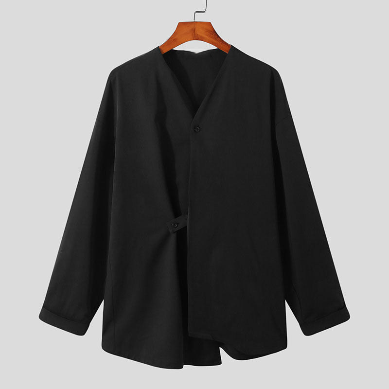 Herren elegante asymmetrische Bluse Echoarchiv