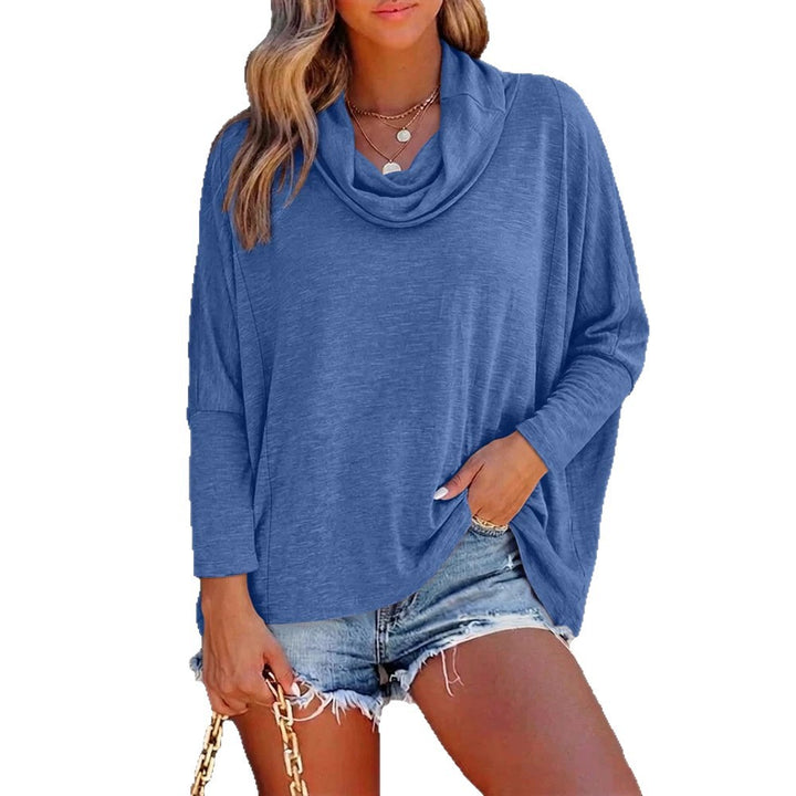 Damen Oversized Schalkragen-Longsleeve mit Fledermausärmeln – Avérine