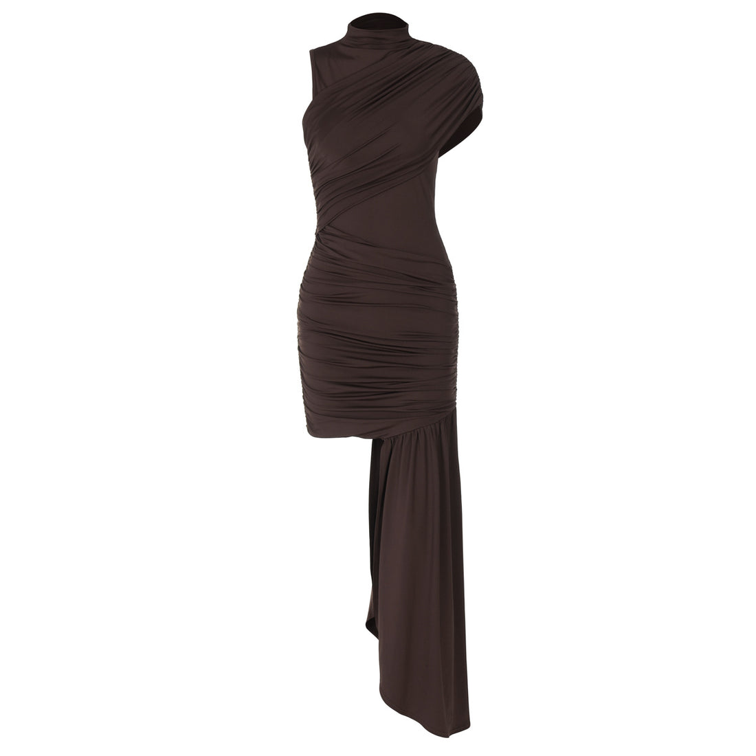 Damen Elegantes asymmetrisches Minikleid mit Drapierung und seitlichem Schlitz – Élara
