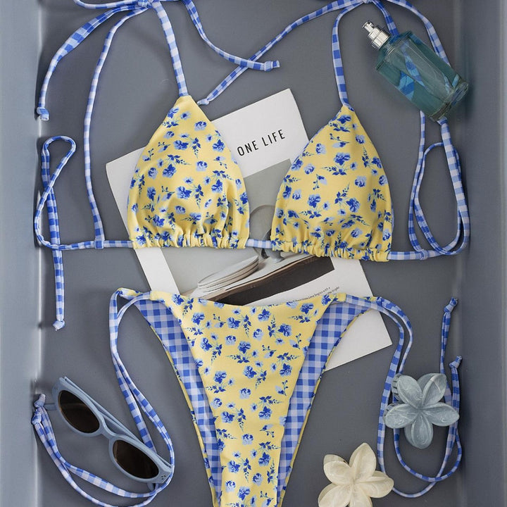 Damen Triangel-Bikini mit verspieltem Blütenmuster Echo Archiv