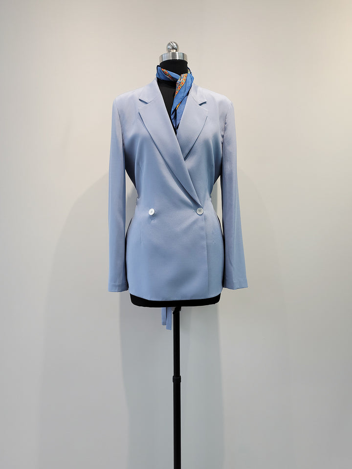 Damen Eleganter Satin Wickel-Blazer Echoarchiv