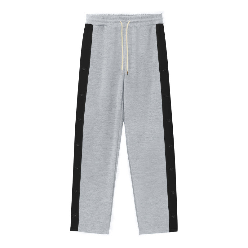 Herren Sportliche Freizeithose mit Druckknopf-Detail und elastischem Bund Echoarchiv