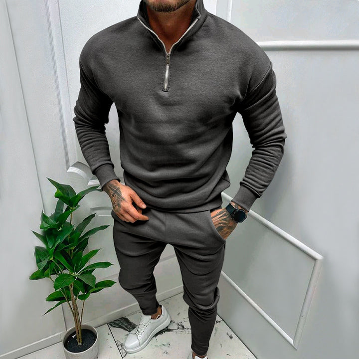 Herren sportives Sweatshirt- und Jogginghose-Set mit Reißverschluss Echoarchiv