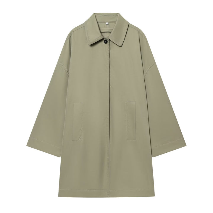 Damen Weitgeschnittener Cape‑Mantel mit verdeckter Knopfleiste und aufgesetzten Taschen Echo Archiv