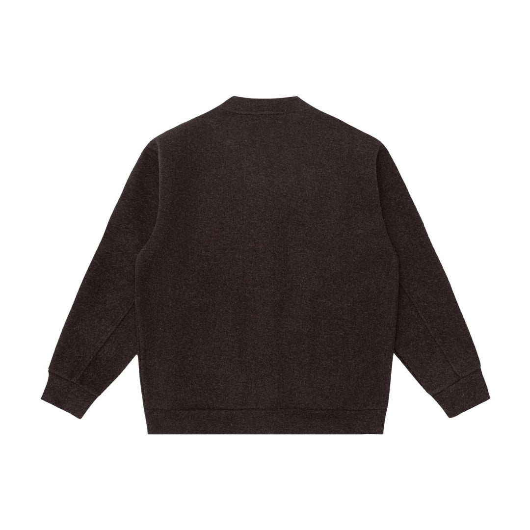 Unisex Kurzgeschnittene Strickjacke im Boxy‑Bomberstil mit Stehkragen und Knopfleiste Echoarchiv