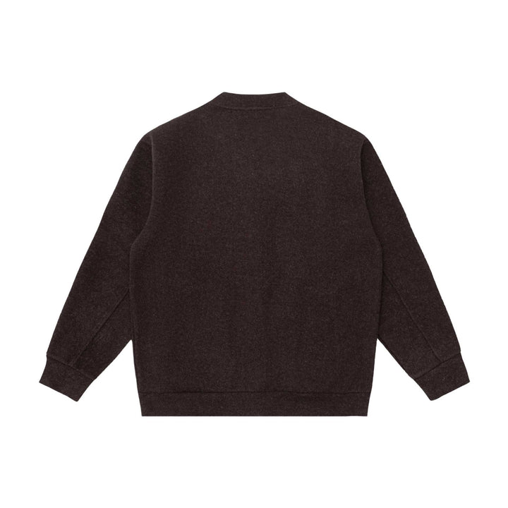 Unisex Kurzgeschnittene Strickjacke im Boxy‑Bomberstil mit Stehkragen und Knopfleiste Echoarchiv