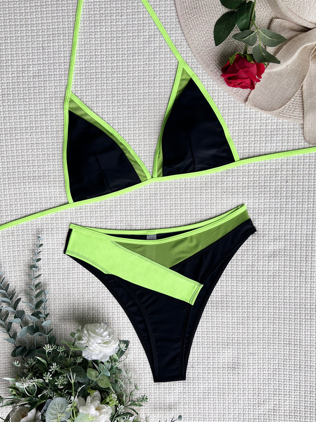 Damen Hoch geschnittener Bikini mit elegantem Farbkontrast – Maréssa
