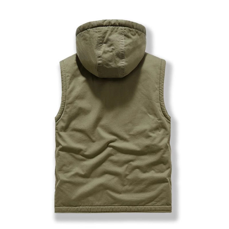 Herren wattierte Utility-Weste mit Teddyfutter und Kapuze Echo Archiv