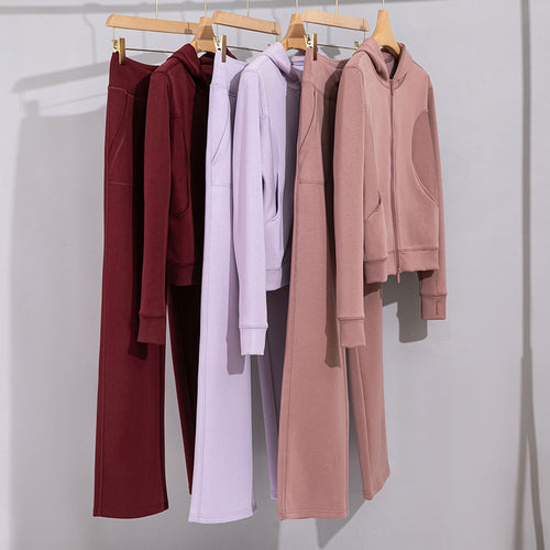 Damen Breite Baumwoll-Frottee-Loungehose mit hohem Bund und Tunnelzug Echoarchiv