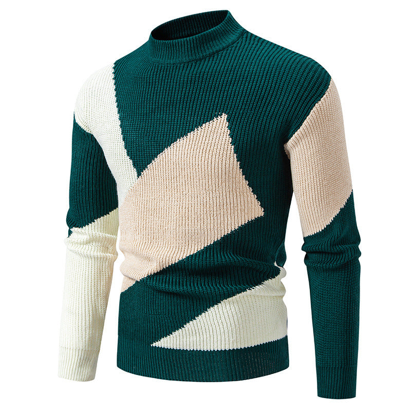 Herren modischer Rollkragenpullover mit modernem Grafikdesign Echoarchiv