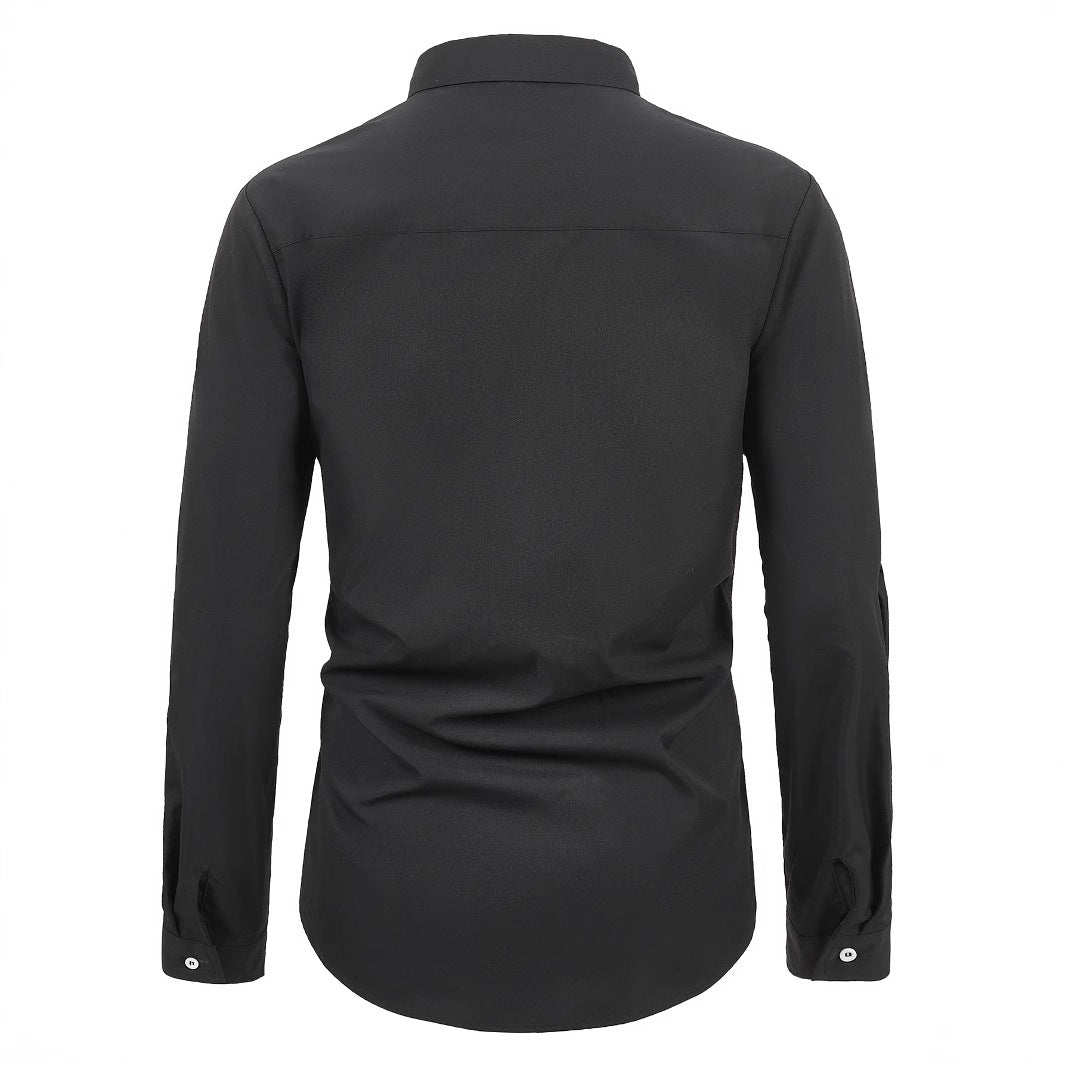 Herren Elegantes Kurzarmhemd mit asymmetrischem Design Echoarchiv