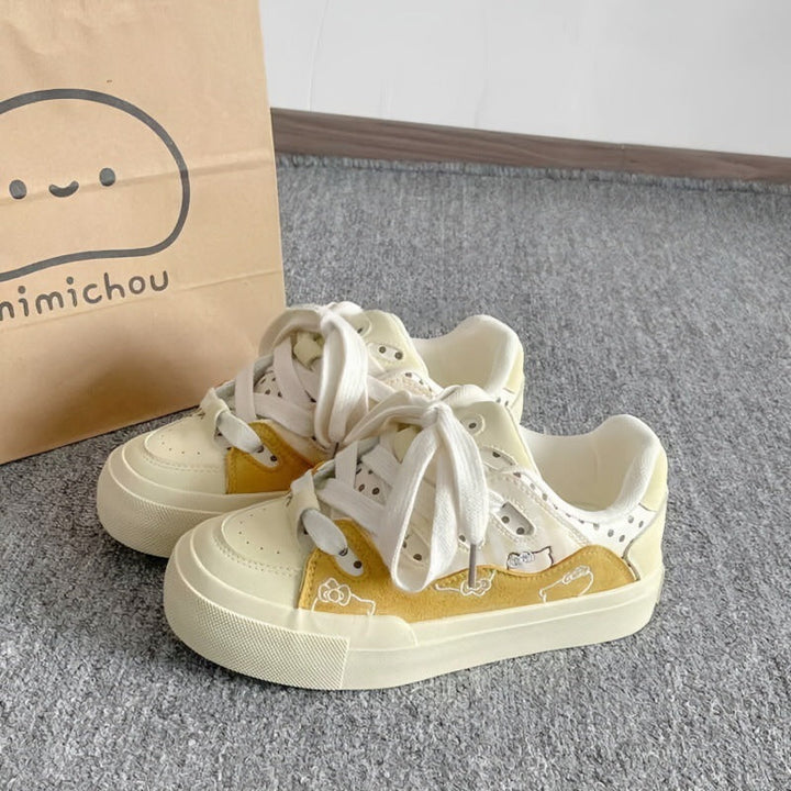 Damen Sportliche Sneakers mit niedlichen tierischen Applikationen und weicher Sohle Echo Archiv