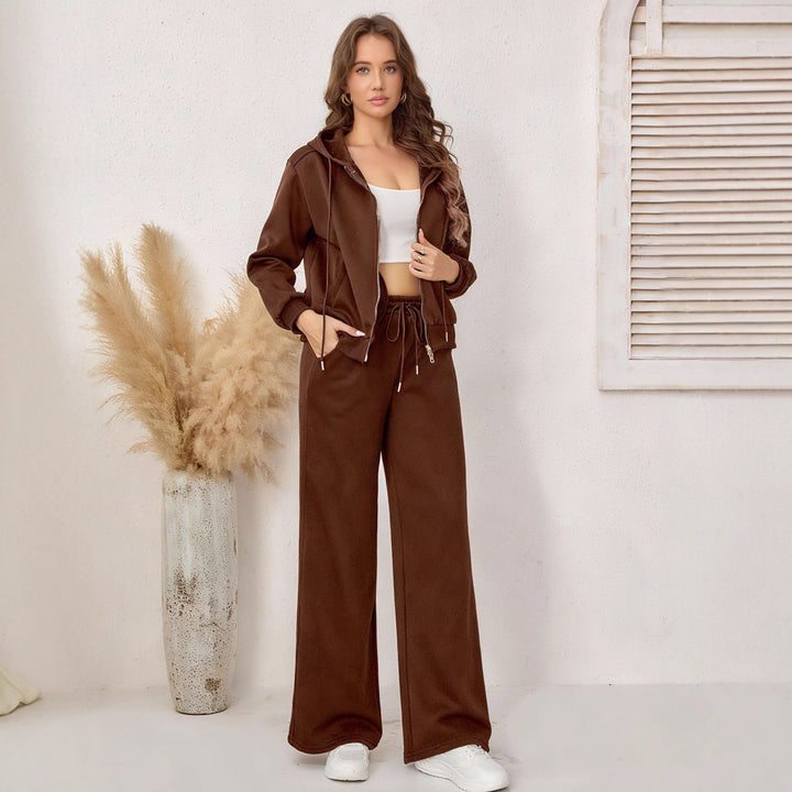 Damen Kapuzen-Sweatjacke mit Teddyfutter, Reißverschluss und Kordelzug Echoarchiv