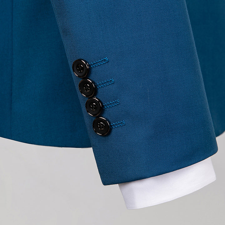 Herren nan Slim-Fit Einreiher-Anzugset mit Ein-Knopf-Sakko, schmaler Anzughose mit Bügelfalte und elastischem Stretchgewebe Echo Archiv